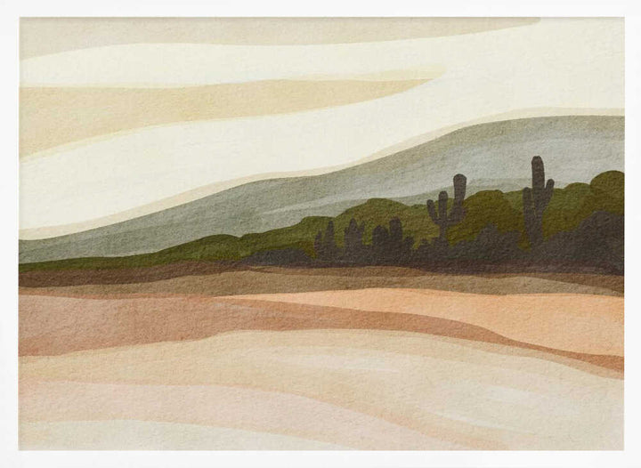 "Saguaro Desert Hills" by Nikita Jariwala — Landscape Wall Art