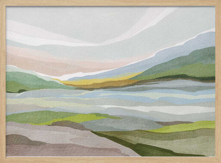 "Muted Valley Layers" by Nikita Jariwala — Landscape Wall Art