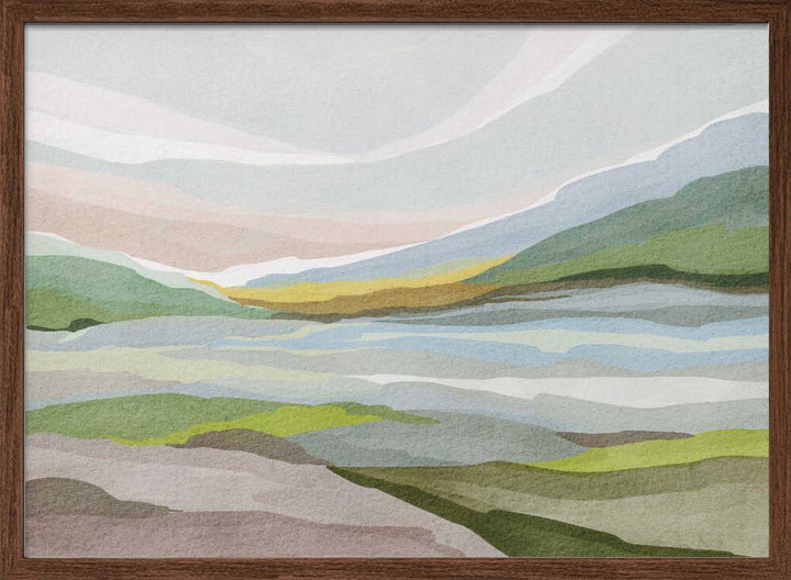 "Muted Valley Layers" by Nikita Jariwala — Landscape Wall Art