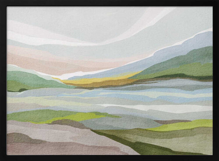 "Muted Valley Layers" by Nikita Jariwala — Landscape Wall Art