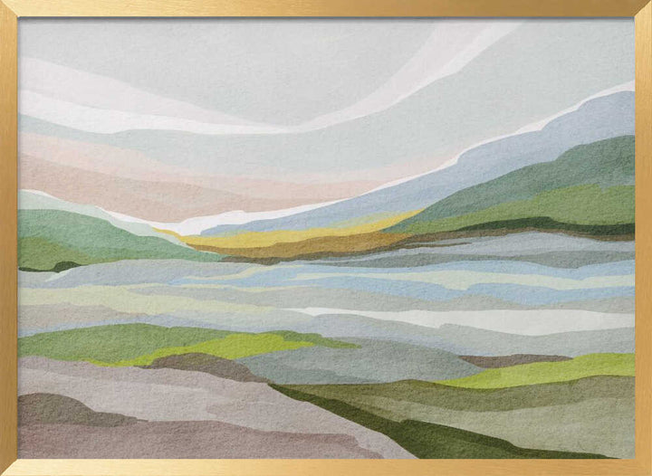 "Muted Valley Layers" by Nikita Jariwala — Landscape Wall Art