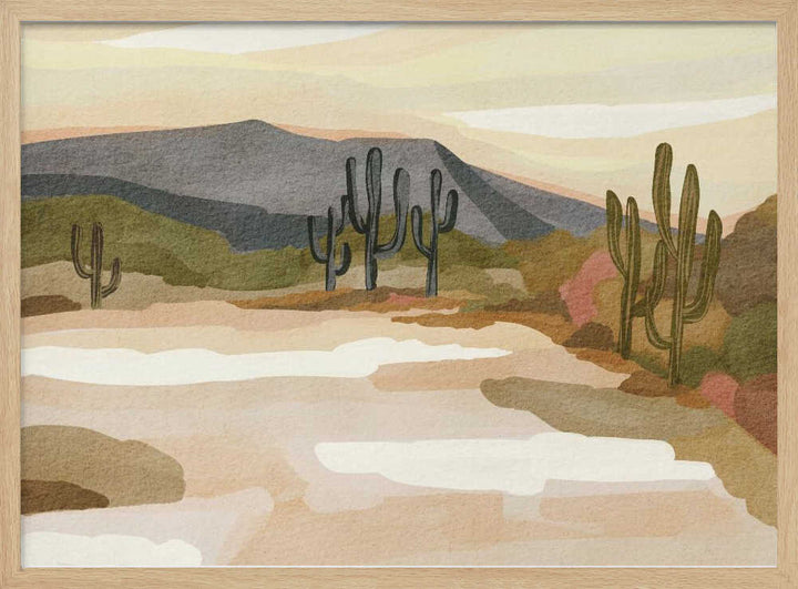 "Saguaro Desert Serenity" by Nikita Jariwala — Landscape Wall Art