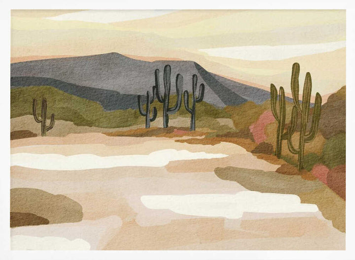 "Saguaro Desert Serenity" by Nikita Jariwala — Landscape Wall Art
