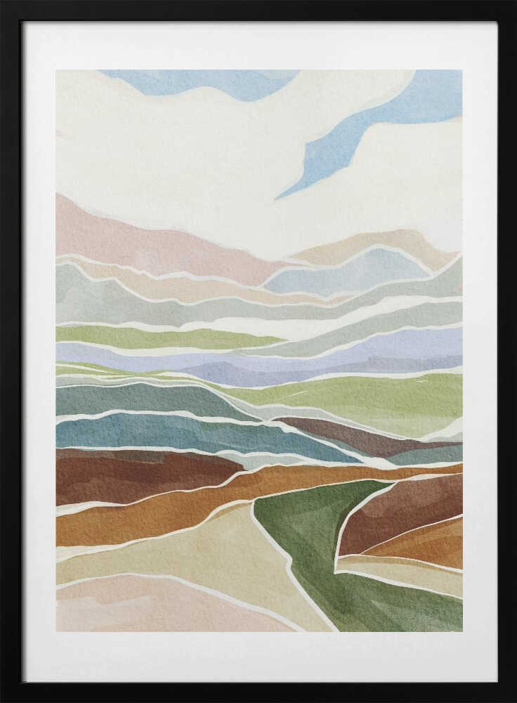"Layered Landscape Hues" by Nikita Jariwala — Landscape Wall Art