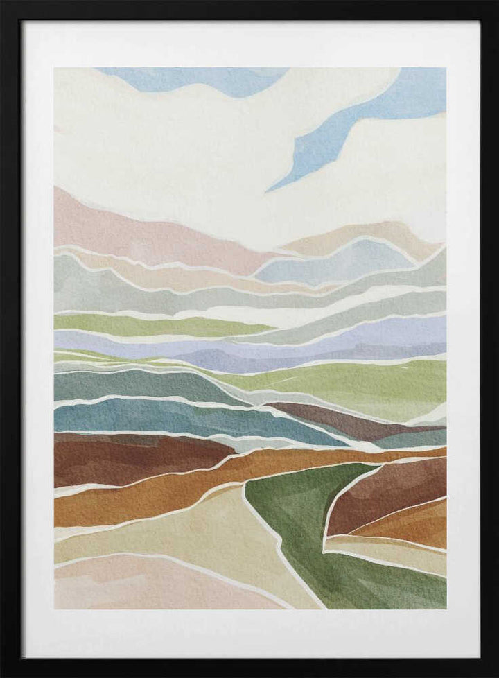 "Layered Landscape Hues" by Nikita Jariwala — Landscape Wall Art