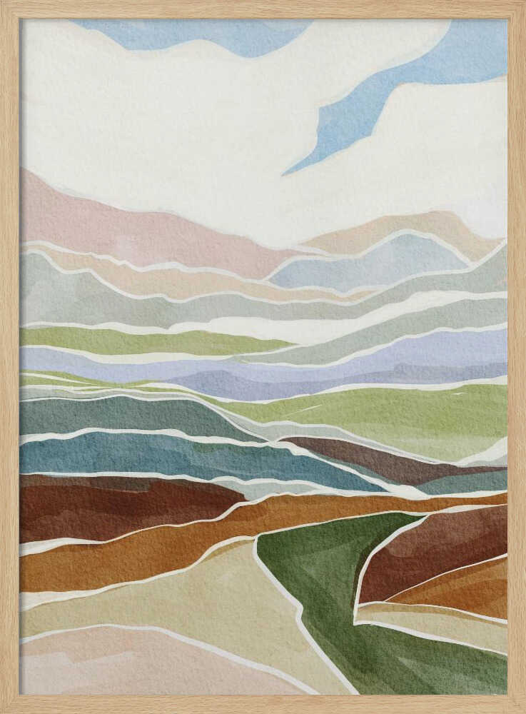 "Layered Landscape Hues" by Nikita Jariwala — Landscape Wall Art