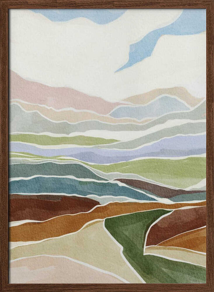 "Layered Landscape Hues" by Nikita Jariwala — Landscape Wall Art