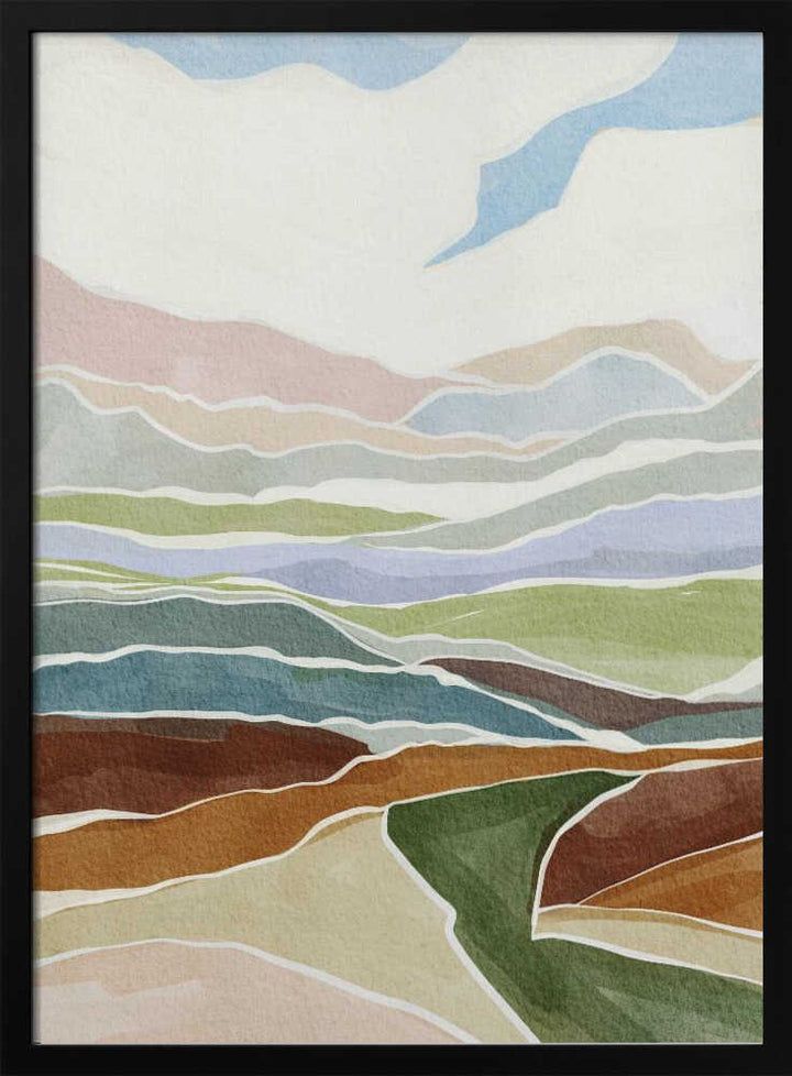 "Layered Landscape Hues" by Nikita Jariwala — Landscape Wall Art
