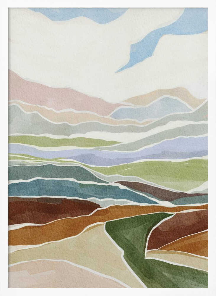 "Layered Landscape Hues" by Nikita Jariwala — Landscape Wall Art