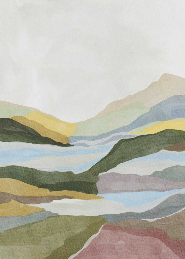 "Serene Layered Landscape" by Nikita Jariwala — Landscape Wall Art