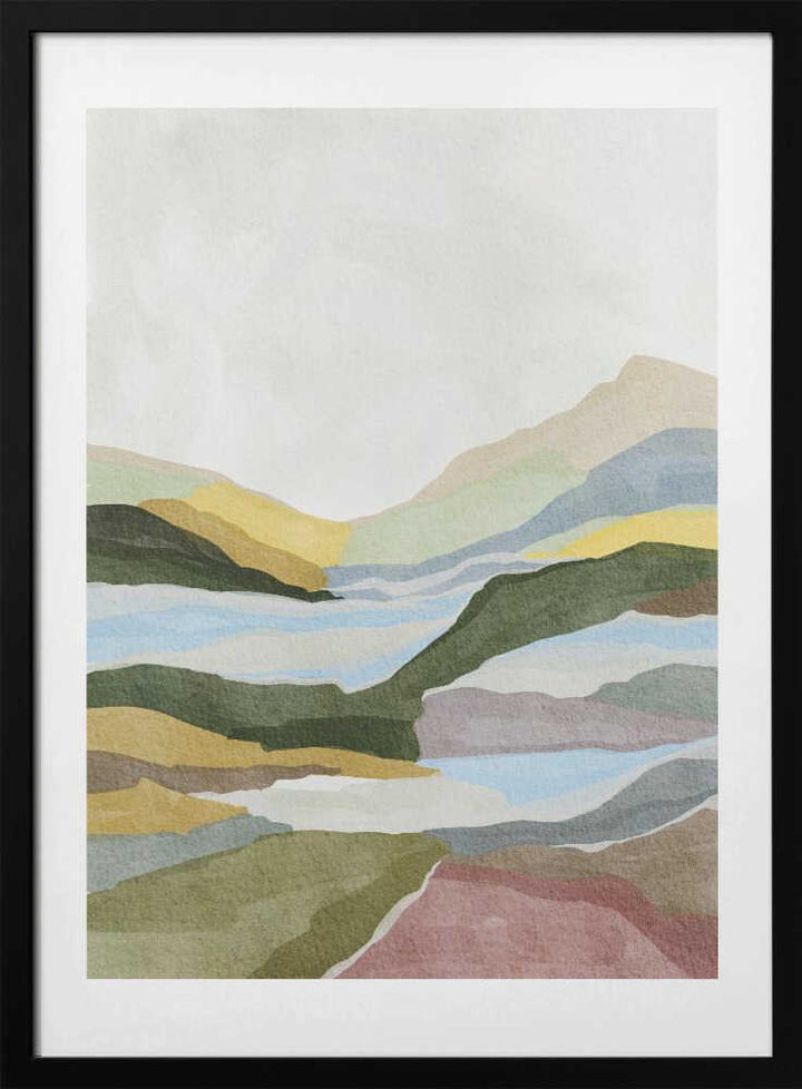 "Serene Layered Landscape" by Nikita Jariwala — Landscape Wall Art