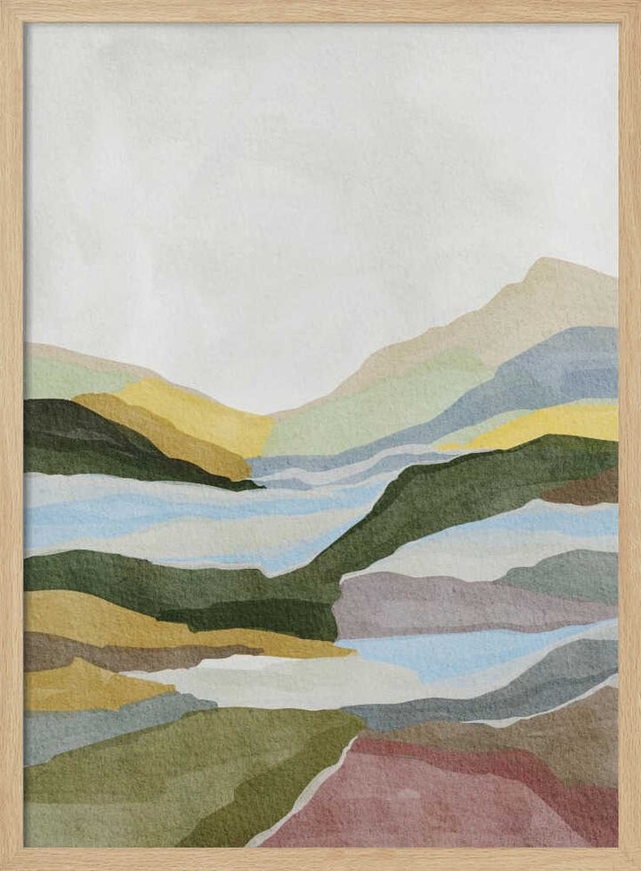 "Serene Layered Landscape" by Nikita Jariwala — Landscape Wall Art