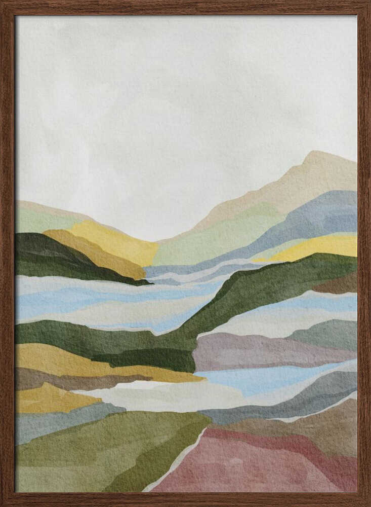 "Serene Layered Landscape" by Nikita Jariwala — Landscape Wall Art