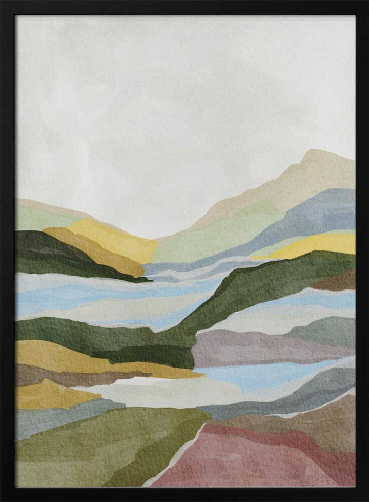 "Serene Layered Landscape" by Nikita Jariwala — Landscape Wall Art