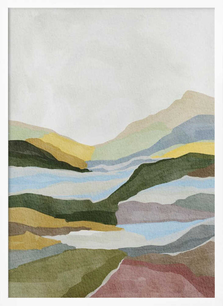 "Serene Layered Landscape" by Nikita Jariwala — Landscape Wall Art