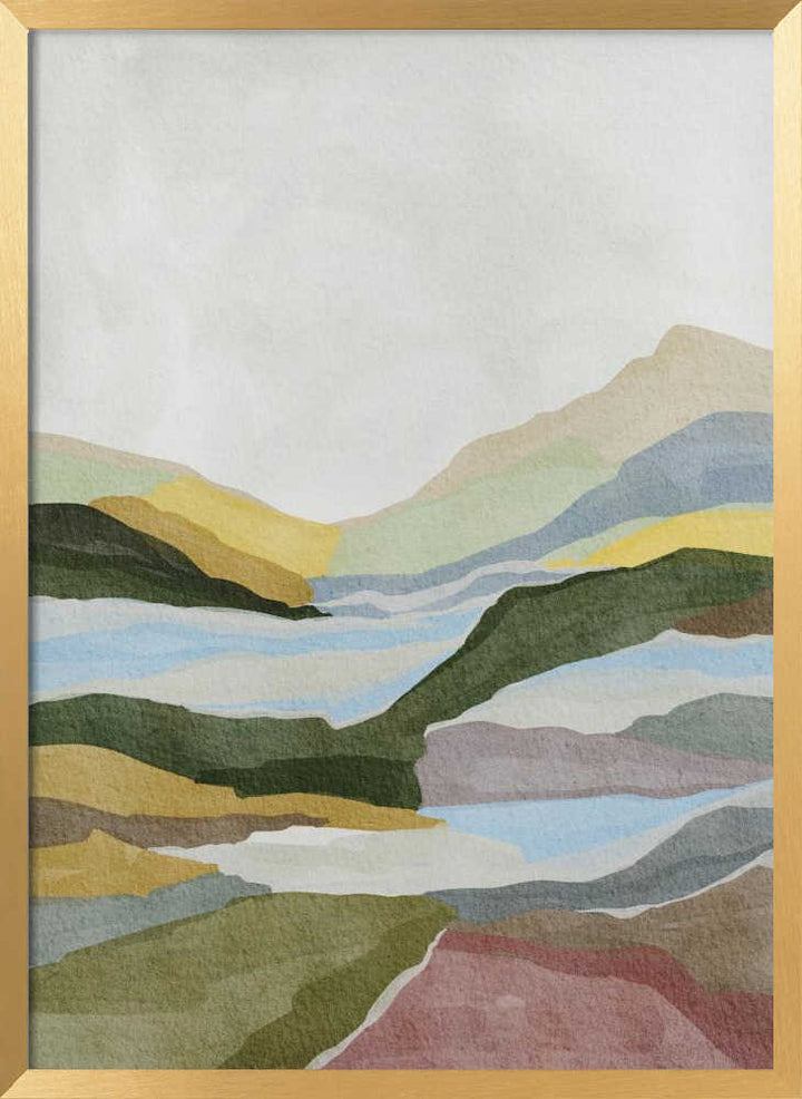 "Serene Layered Landscape" by Nikita Jariwala — Landscape Wall Art