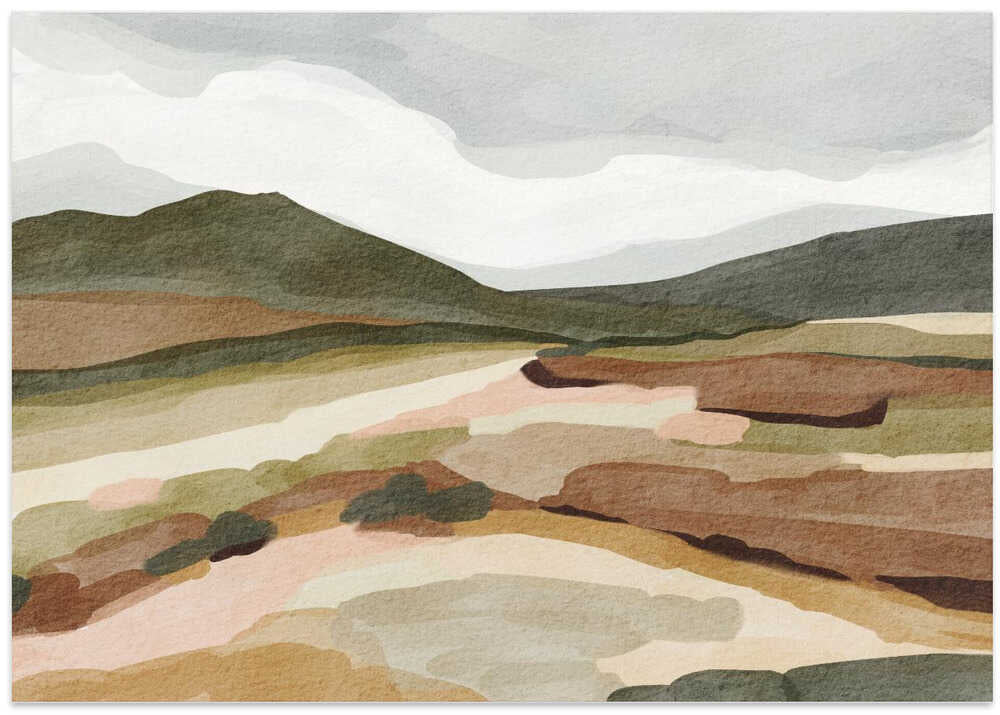 "Muted Mountain Landscape" by Nikita Jariwala — Landscape Wall Art