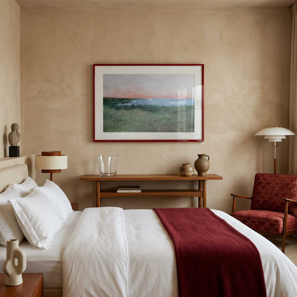 "Pink Sky Coastal View" by Nikita Jariwala — Coastal Wall Art