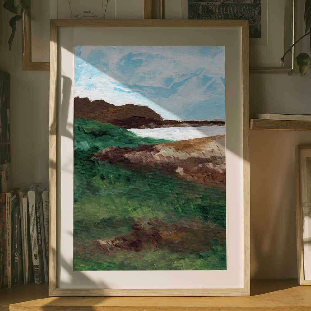 "Grassy Ocean Vista" by Nikita Jariwala — Coastal Wall Art
