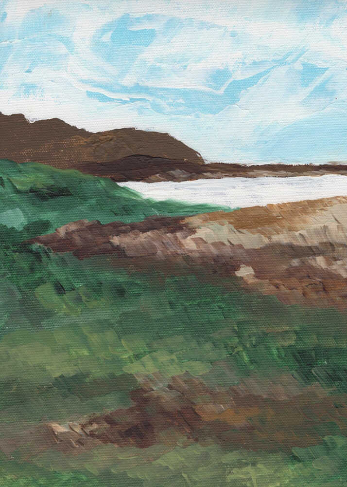 "Grassy Ocean Vista" by Nikita Jariwala — Coastal Wall Art