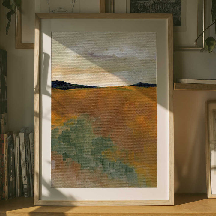 "Golden Abstract Field" by Nikita Jariwala — Landscape Wall Art