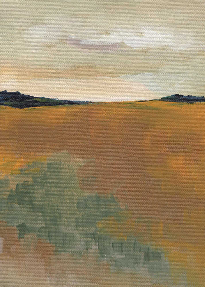 "Golden Abstract Field" by Nikita Jariwala — Landscape Wall Art