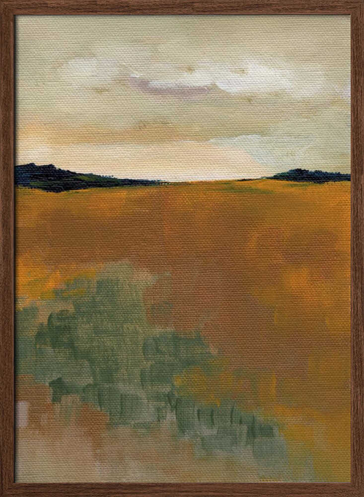 "Golden Abstract Field" by Nikita Jariwala — Landscape Wall Art