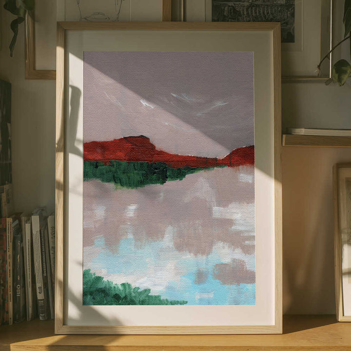 "Red Mountain Reflection" by Nikita Jariwala — Landscape Wall Art