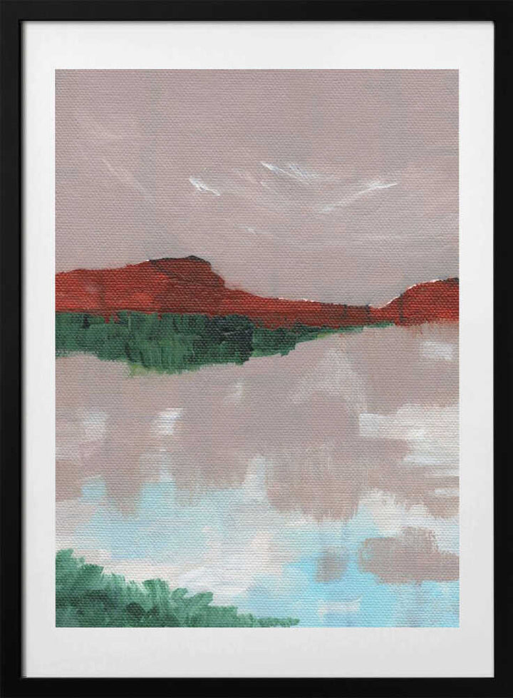 "Red Mountain Reflection" by Nikita Jariwala — Landscape Wall Art