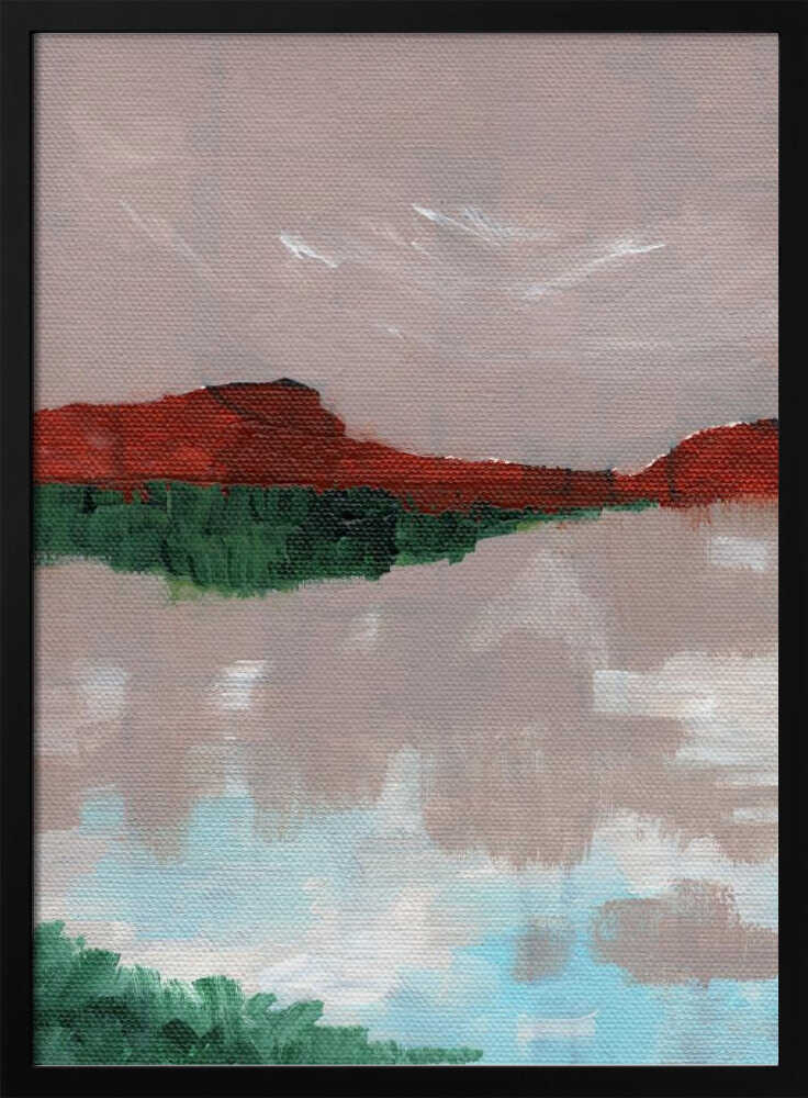 "Red Mountain Reflection" by Nikita Jariwala — Landscape Wall Art