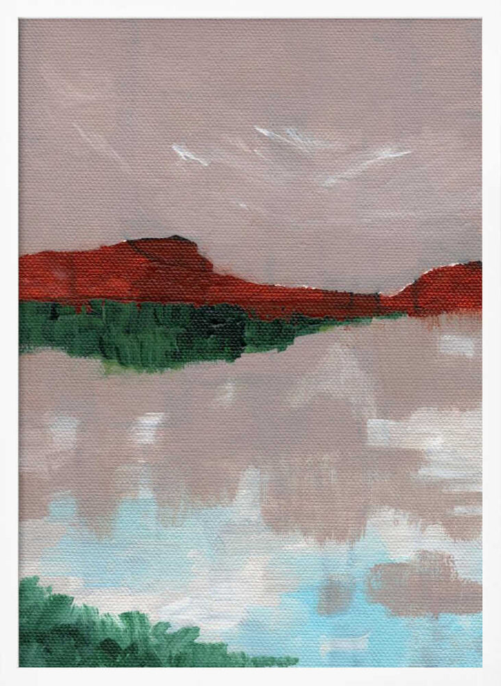 "Red Mountain Reflection" by Nikita Jariwala — Landscape Wall Art