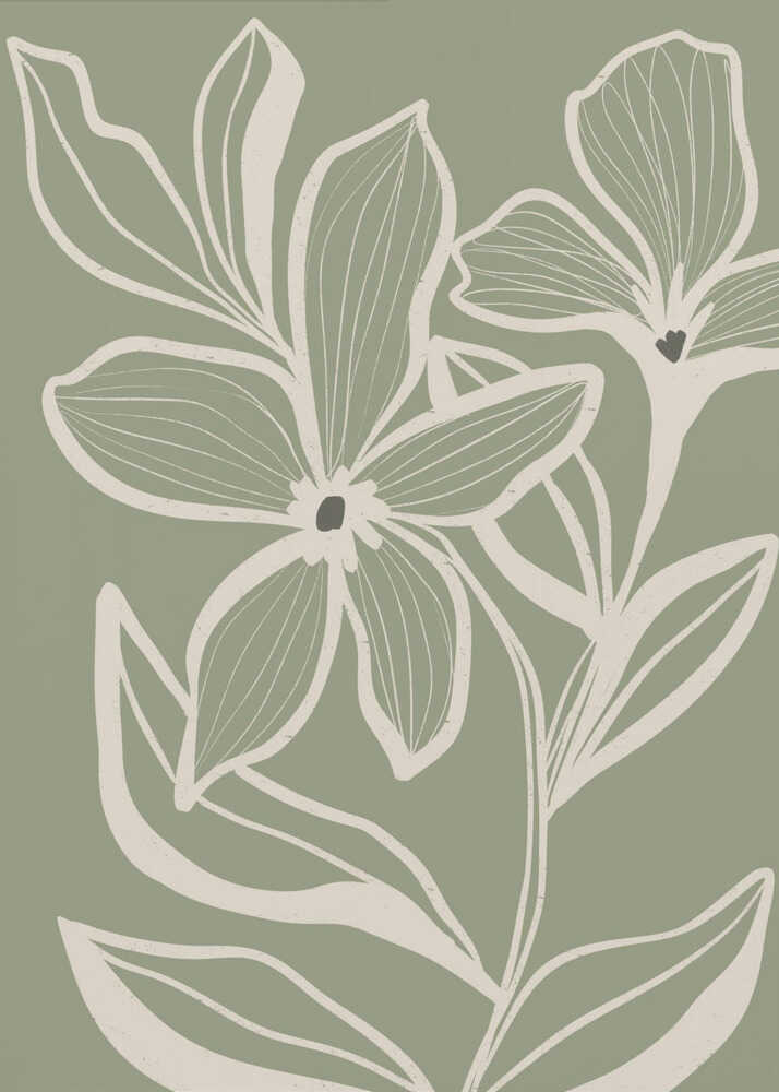 "Green Botanical Flow" by Nikita Jariwala — Botanical Wall Art