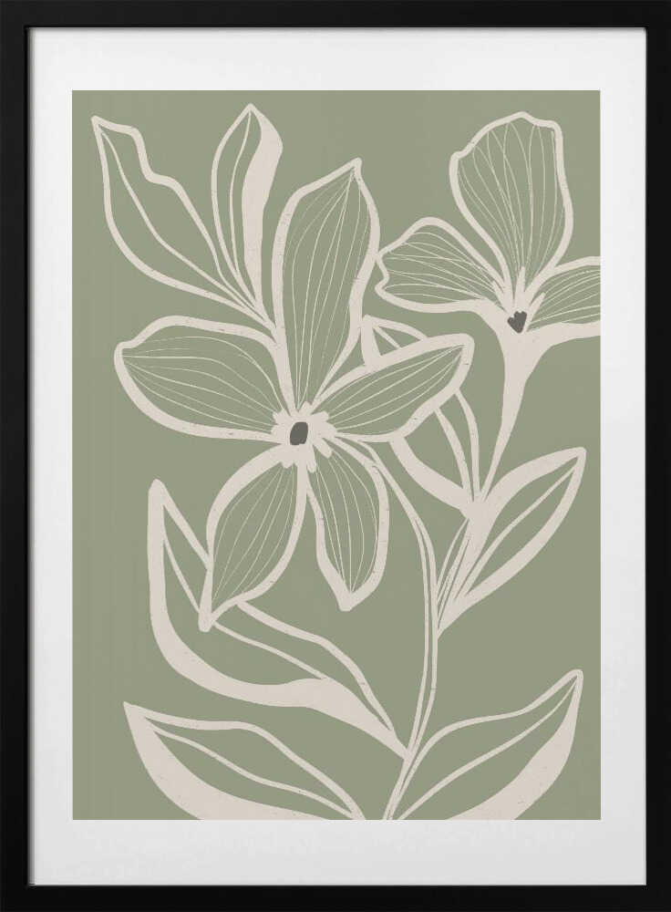 "Green Botanical Flow" by Nikita Jariwala — Botanical Wall Art