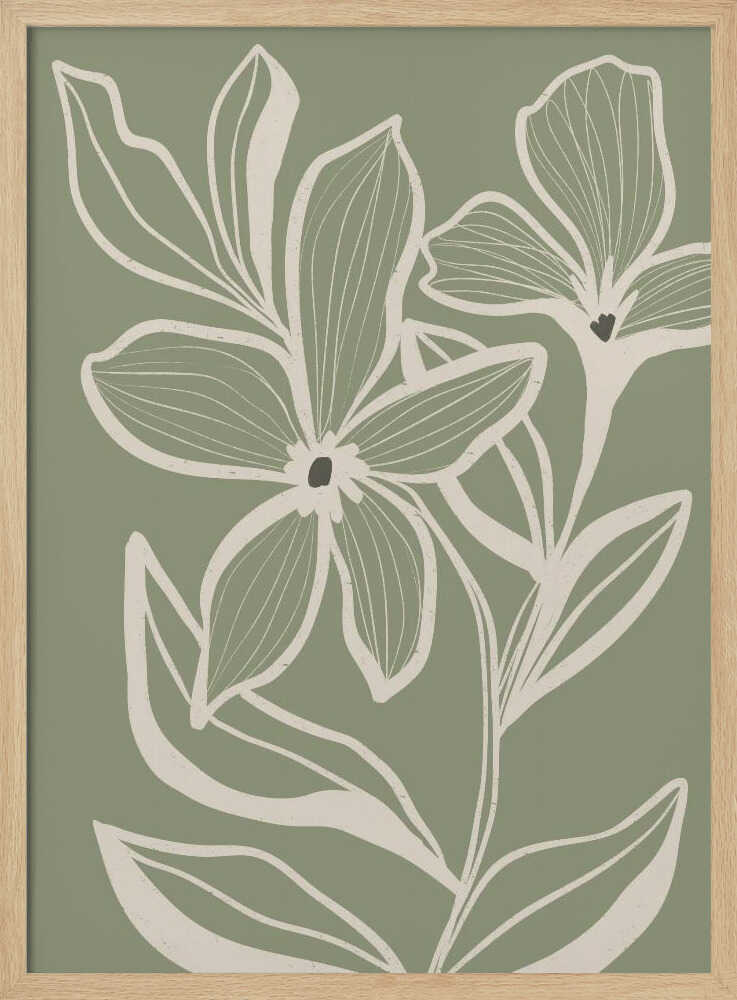 "Green Botanical Flow" by Nikita Jariwala — Botanical Wall Art
