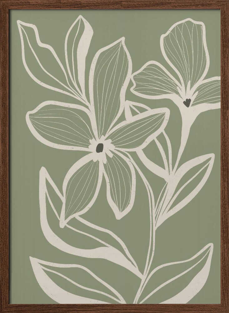 "Green Botanical Flow" by Nikita Jariwala — Botanical Wall Art