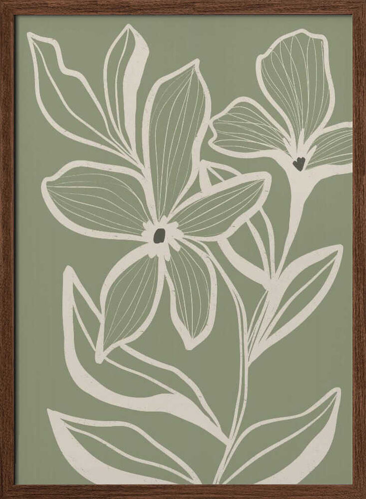 "Green Botanical Flow" by Nikita Jariwala — Botanical Wall Art