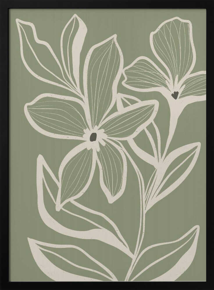 "Green Botanical Flow" by Nikita Jariwala — Botanical Wall Art