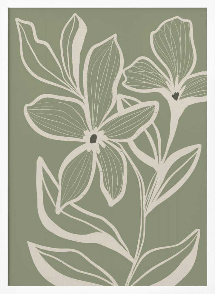 "Green Botanical Flow" by Nikita Jariwala — Botanical Wall Art
