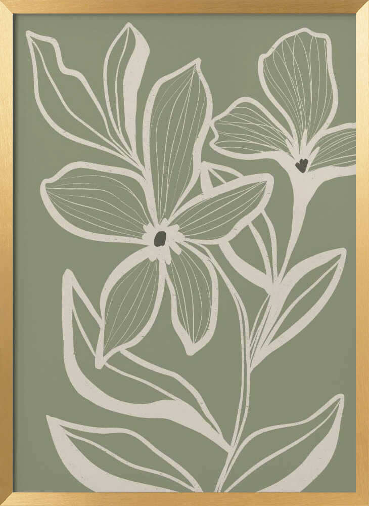 "Green Botanical Flow" by Nikita Jariwala — Botanical Wall Art