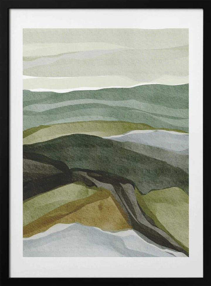"Serene Green Landscape" by Nikita Jariwala — Landscape Wall Art