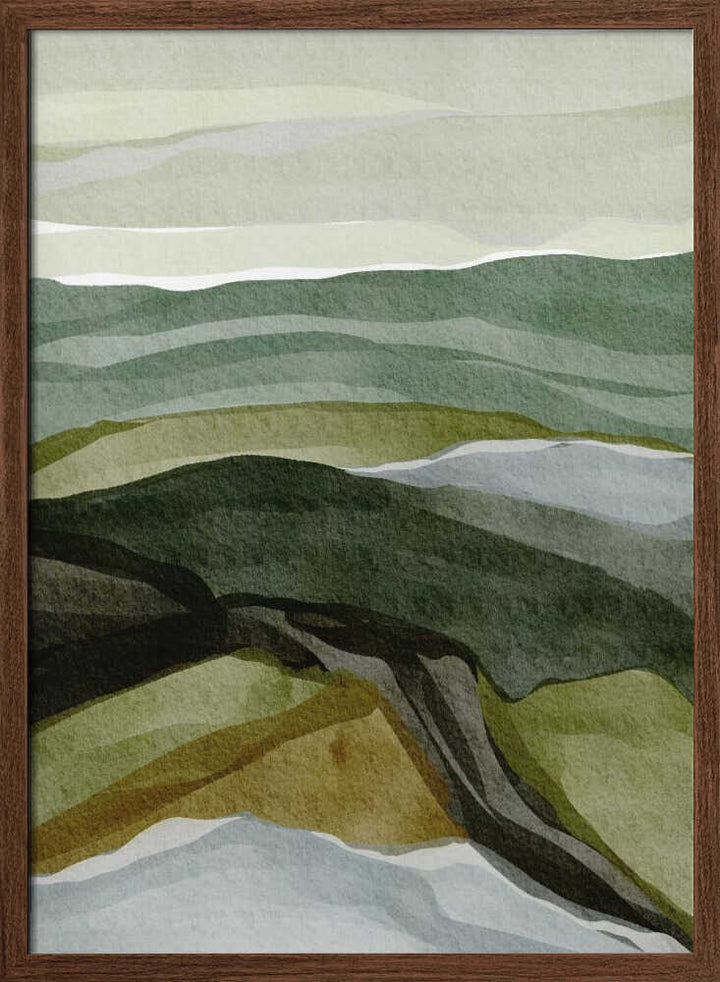 "Serene Green Landscape" by Nikita Jariwala — Landscape Wall Art