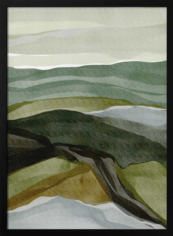 "Serene Green Landscape" by Nikita Jariwala — Landscape Wall Art
