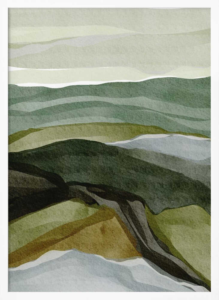 "Serene Green Landscape" by Nikita Jariwala — Landscape Wall Art