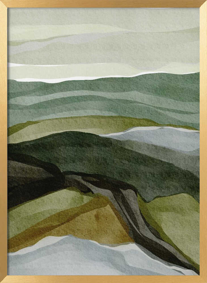 "Serene Green Landscape" by Nikita Jariwala — Landscape Wall Art