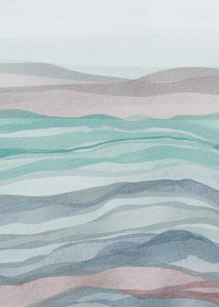 "Soft Layered Landscape" by Nikita Jariwala — Abstract Wall Art