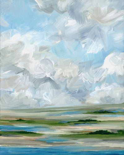 "Cloudy Marsh Serenity" by Nicole Walsh — Landscape Wall Art