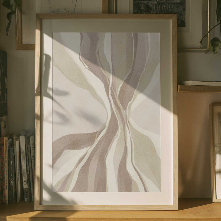 "Flowing Neutral Abstract" by Nikita Jariwala — Abstract Wall Art