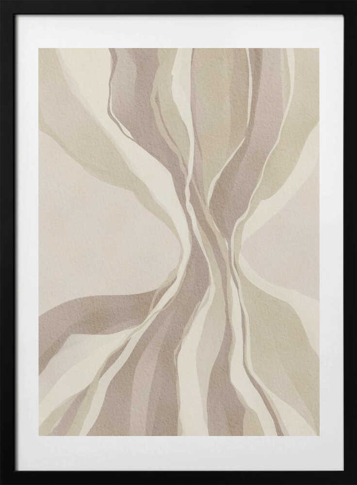 "Flowing Neutral Abstract" by Nikita Jariwala — Abstract Wall Art