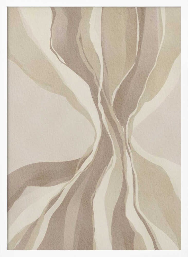 "Flowing Neutral Abstract" by Nikita Jariwala — Abstract Wall Art