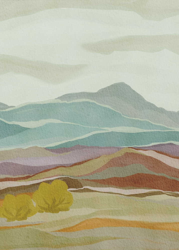 "Layered Mountain Landscape" by Nikita Jariwala — Landscape Wall Art